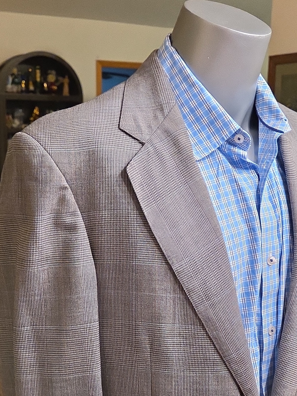 Redwood & Ross Men Sport Coat Gray Plaid 2-Button SB Notch Inner Pockets S 44 R